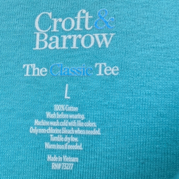 Croft & Barrow Essential Crewneck Tee Color: Seaside Aqua Size:L (EUC) - Picture 4 of 8